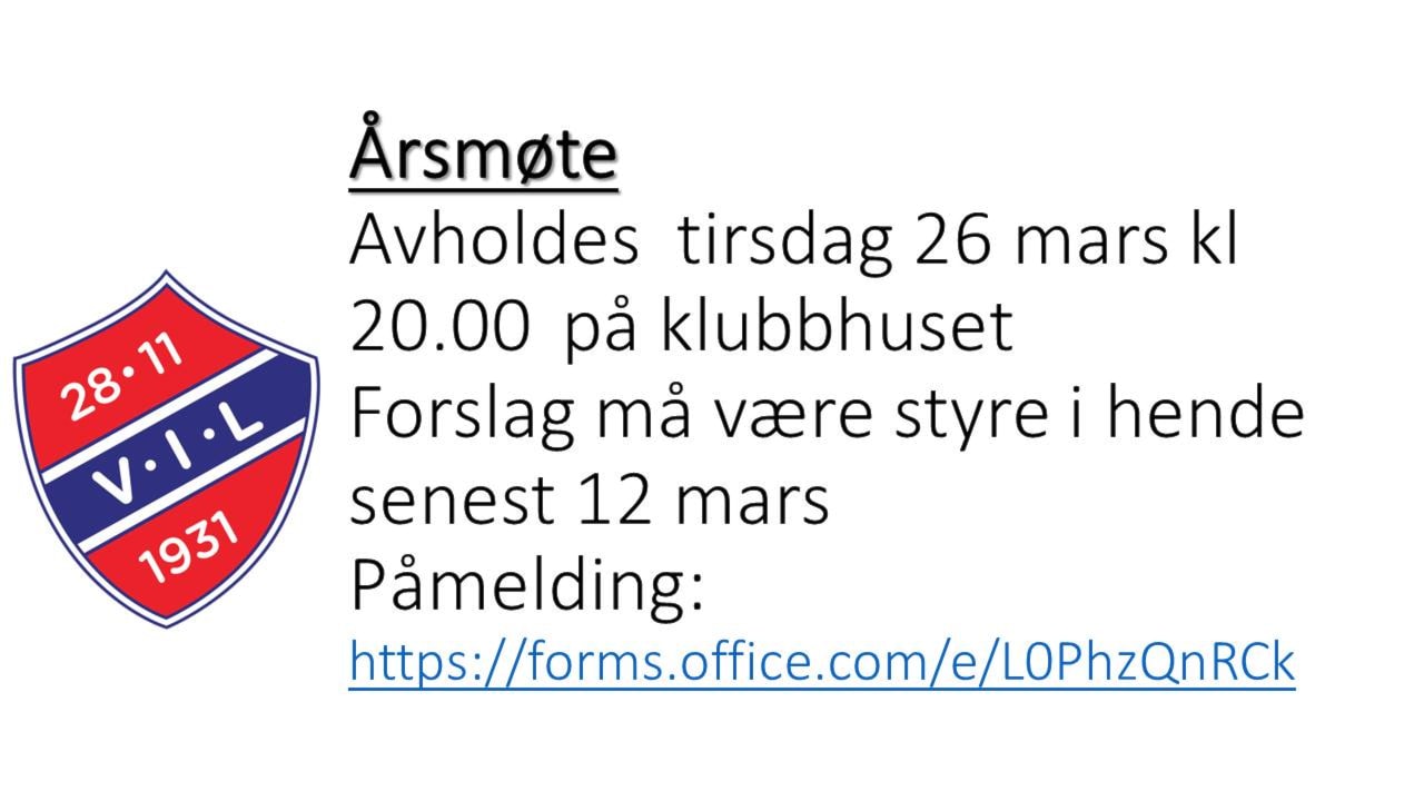 Årsmøte tirsdag 26 mars kl 20.00